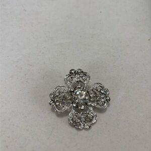 Elegant Silver Floral Brooch